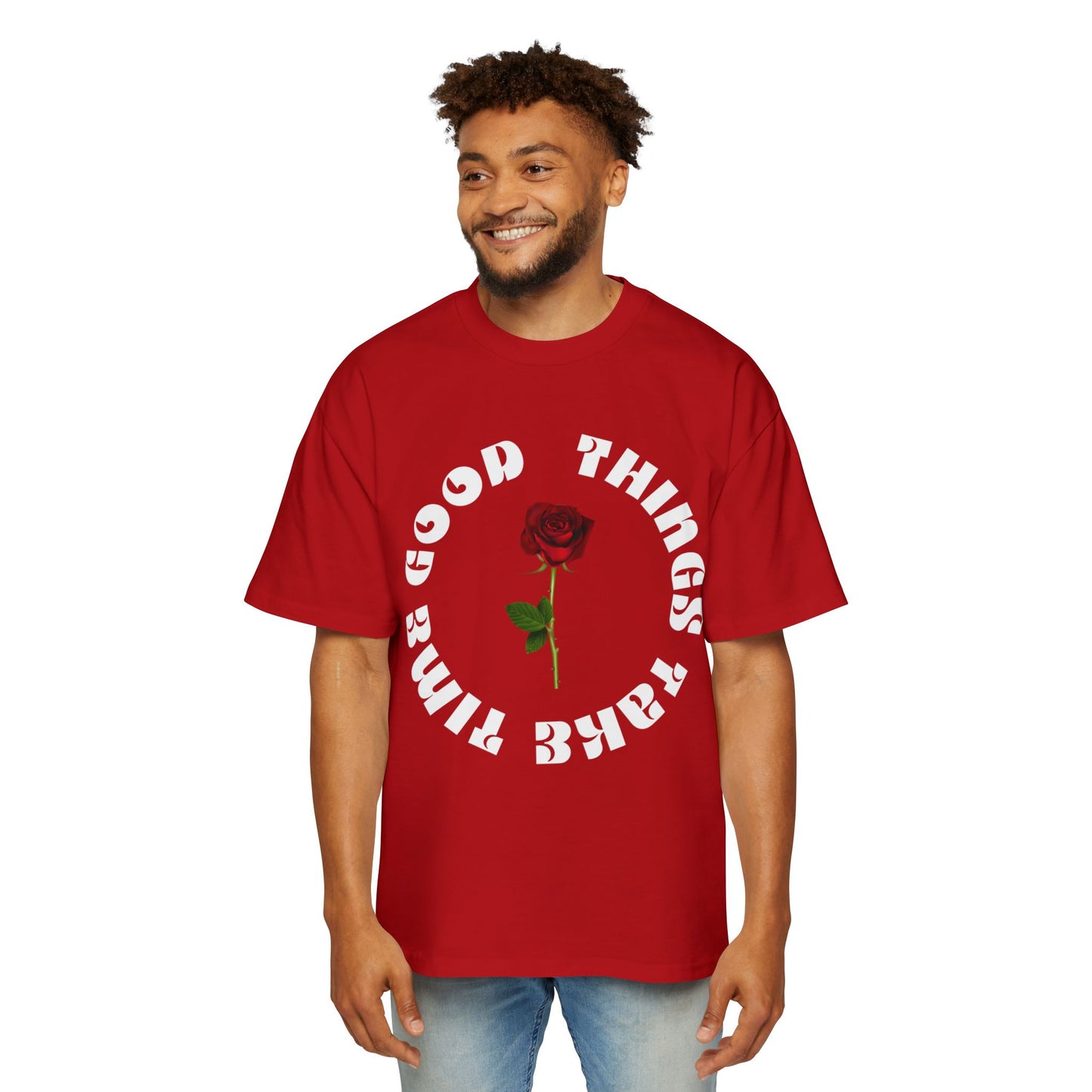 "Good Things Take Time" Men's Heavy Oversized Tee