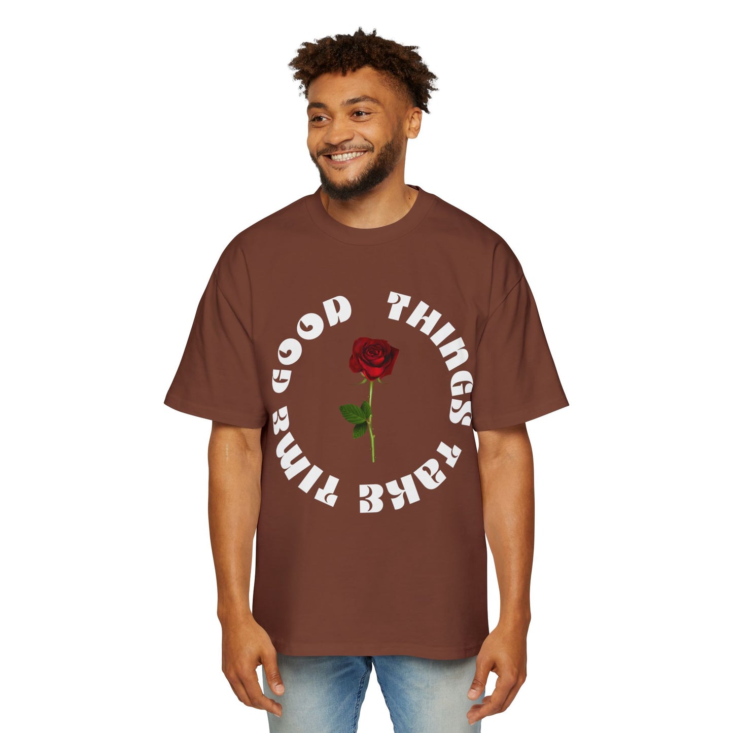 "Good Things Take Time" Men's Heavy Oversized Tee